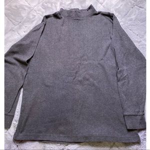 John ashford grey mock turtleneck long sleeve shirt